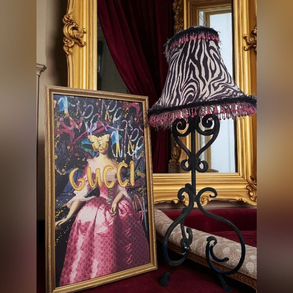 Graffiti Baroque Gold and Pink Highlight Canvas Print